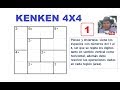 (1) Cómo resolver un KENKEN de 4X4.