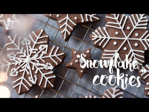 คุกกี้ช็อคโกแลตเกล็ดหิมะ! Snowflake Cookies - [ทำอะไรกินดี] EP.55