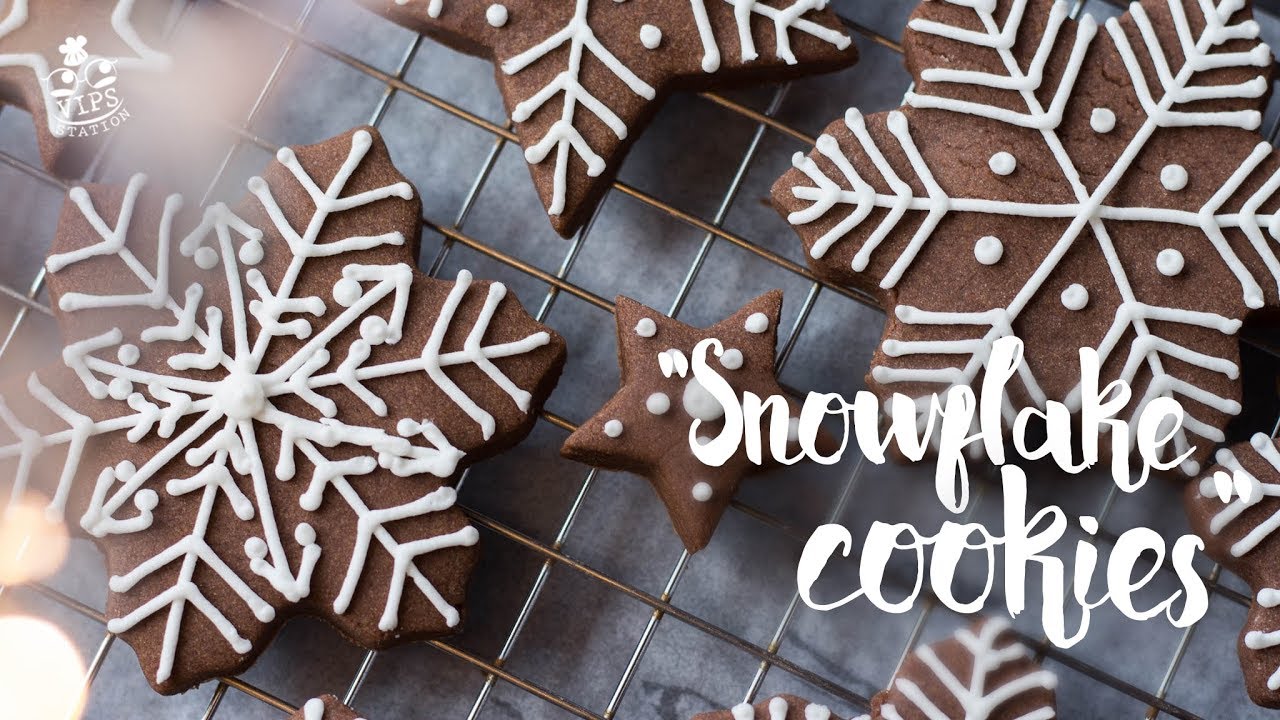 คุกกี้ช็อคโกแลตเกล็ดหิมะ! Snowflake Cookies - [ทำอะไรกินดี] EP.55