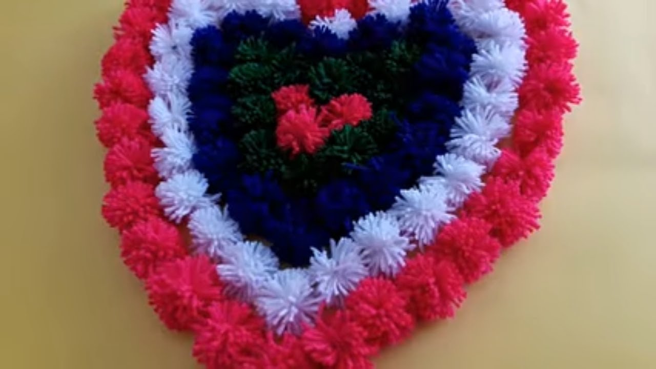 DIY How to make Pom Pom Door Mat With Woolen / How to Make Woolen