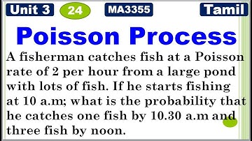 RP&LA | MA3355 | Unit 3 | Random Processes | Poisson Process | Solved Problem 2 | Tamil