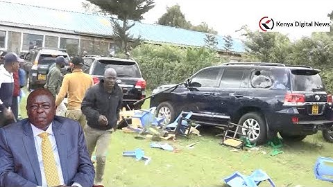 See how Former DP Gachagua's vehicles were stoned by Goons at a funeral in Limuru, Kiambu County!