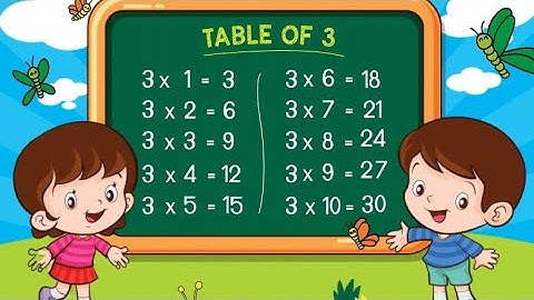 3-x1=3 Multiplication, Table of Three 3 Tables Song Multiplication Time of tables