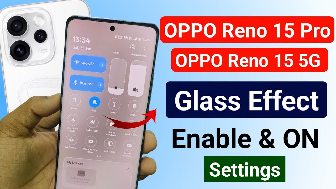 OPPO Reno 15 & 15 Pro Notification  ⚡ Glass Effect Settings (Hindi)