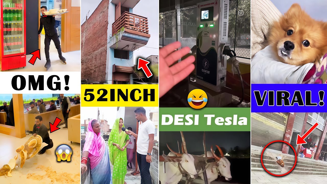HOTEL👉 Waiter fell Down🙊| 52 inch ka GHAR💀| DESI Jugaad India ka Tesla🤗| Viral BOY only Bachpan❤️