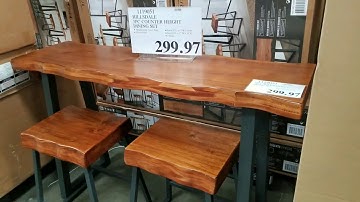 Costco! Hillsdale 3pc "Live Wood Edge" Counter Height Dining Set! $299!!!