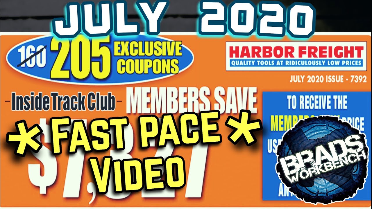 Harbor Freight MONTHLY Inside Track Club COUPONS || JULY 2020 - YouTube