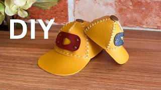 DIY Miniature Leather Baseball Cap Tutorial | Pet Hat & Bag Charm Pattern (PDF, SVG, DXF)