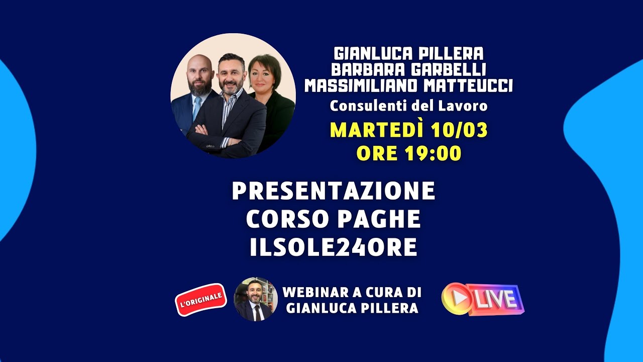 PRESENTAZIONE CORSO PAGHE ILSOLE24ORE