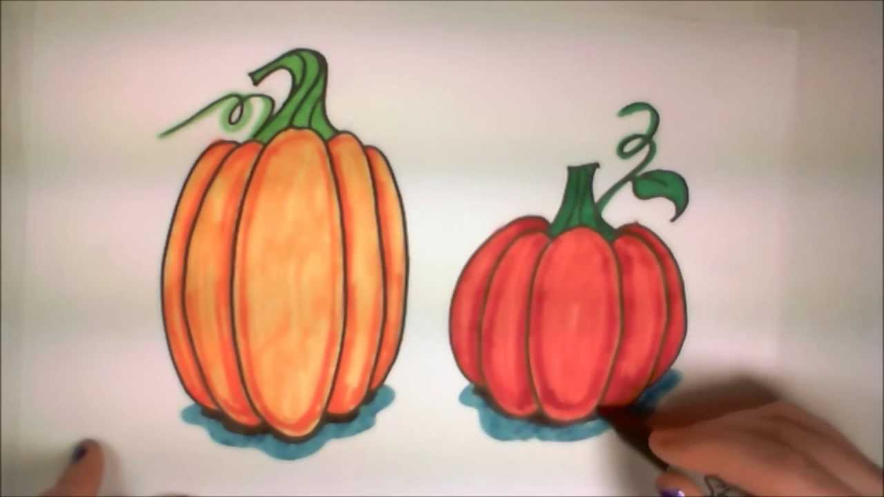 Learn How to Draw Easy Pumpkins--iCanHazDraw! - YouTube