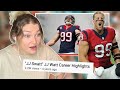 New Zealand Girl Reacts to JJ WATT CAREER HIGHLIGHTS!!