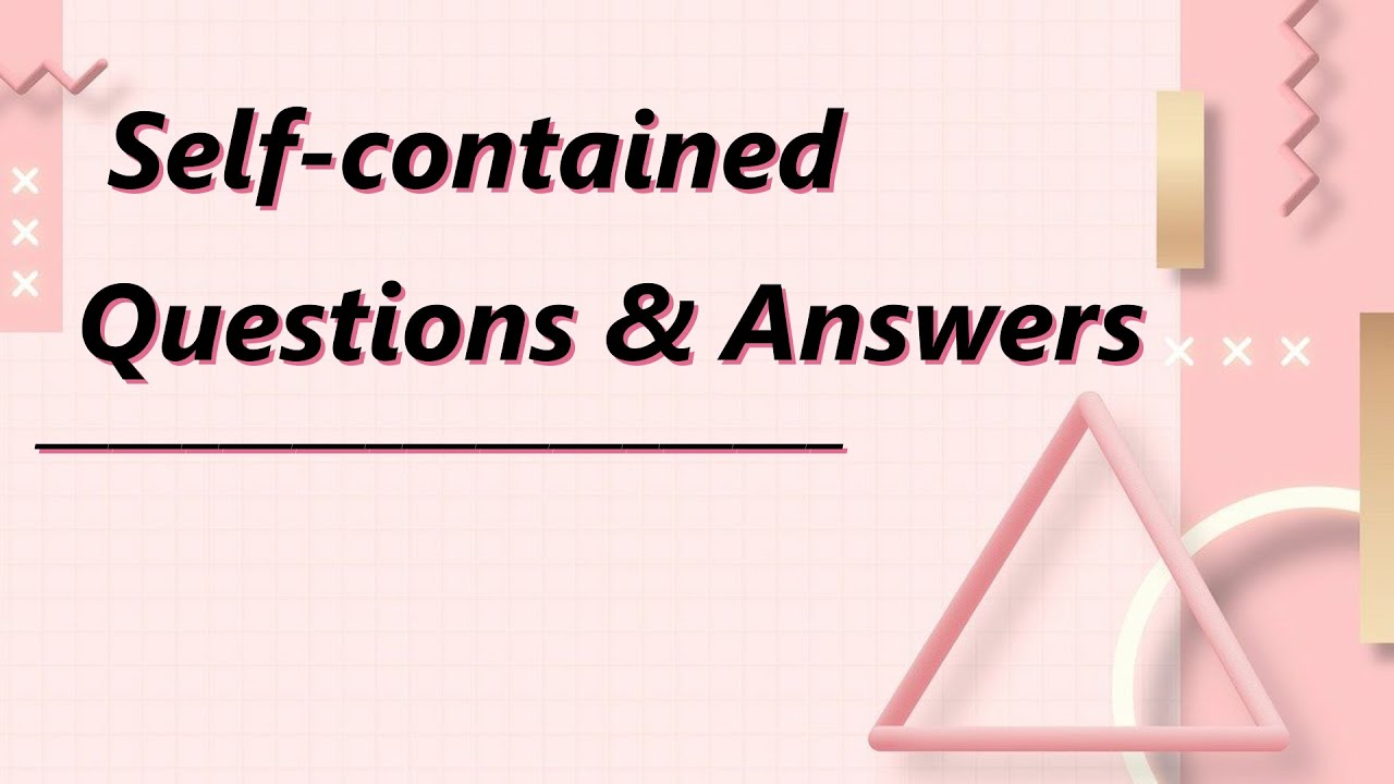 Self-contained Questions & Answers [ #MYENGLISHMASTER ] - YouTube