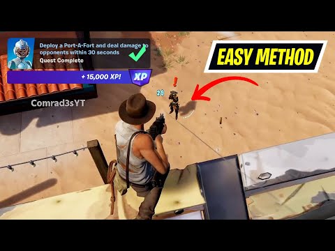 Deploy a Port A Fort and deal damage to opponents within 30 seconds Fortnite