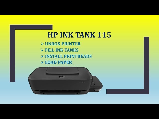 HP Ink Tank 110 Printers - First Time Printer Setup