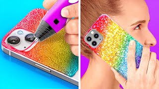 AWESOME PHONE HACKS || 3D Pen And Glue Gun Crafts By 123 GO!GOLD