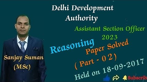DDA ASO 2023 / Reasoning Paper Solved / Held on 18-09-2017