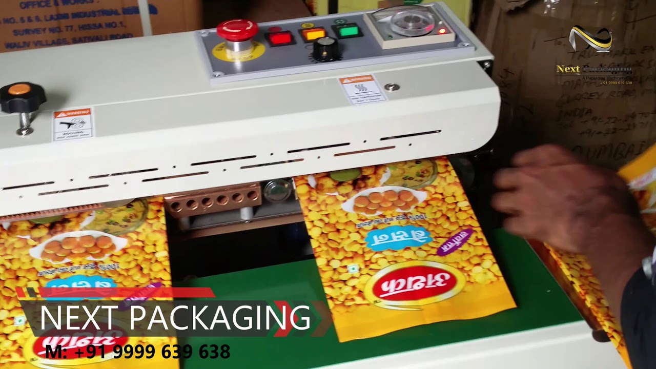 Sealing machine band sealer, pouch sealing machine, continuous plastic and paper pouch sealer