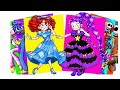 🛍️Paper DIY🛍️ LILY LoveBraids Purple Fashion Dress 💜✨ | Poppy Playtime 5 Sticker Book ASMR