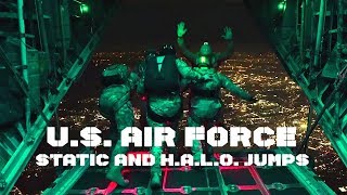 U.S. AIR FORCE Static &amp; H.A.L.O. JUMPS out of C-130H