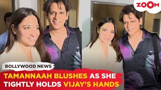 Tamannaah Bhatia BLUSHES as she tightly holds Vijay Varma's hands