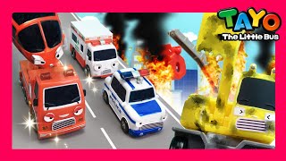 NEW! Tayo Rescue Team Song l Poco the excavator is in danger! l The Brave Cars l Tayo the Little Bus