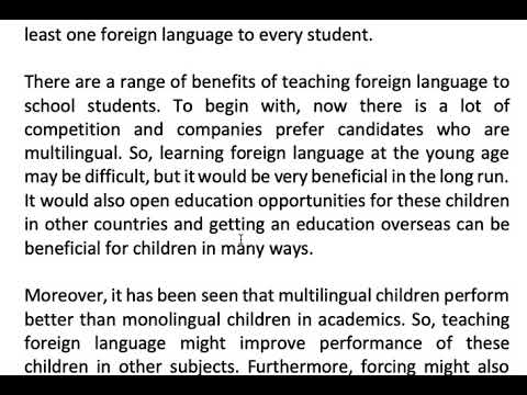 60 Should a foreign language be mandatory in schools