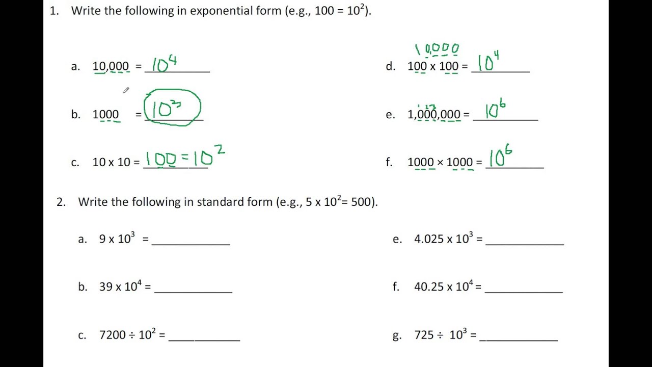 Use Exponents To Name Place Value Units Solutions Examples Videos Worksheets Lesson Plans