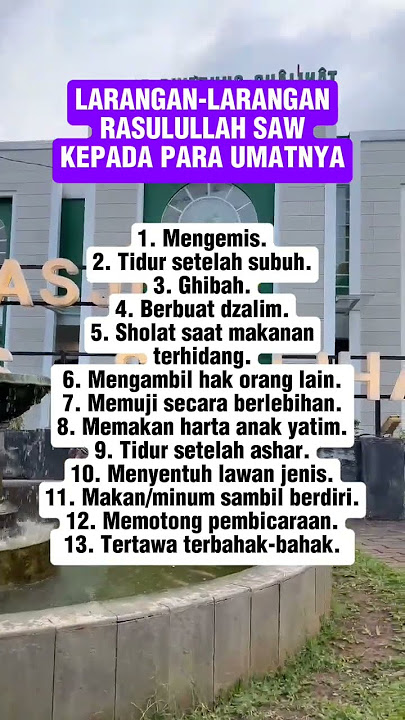 Larangan - Larangan Rasululullah Kepada Umatnya