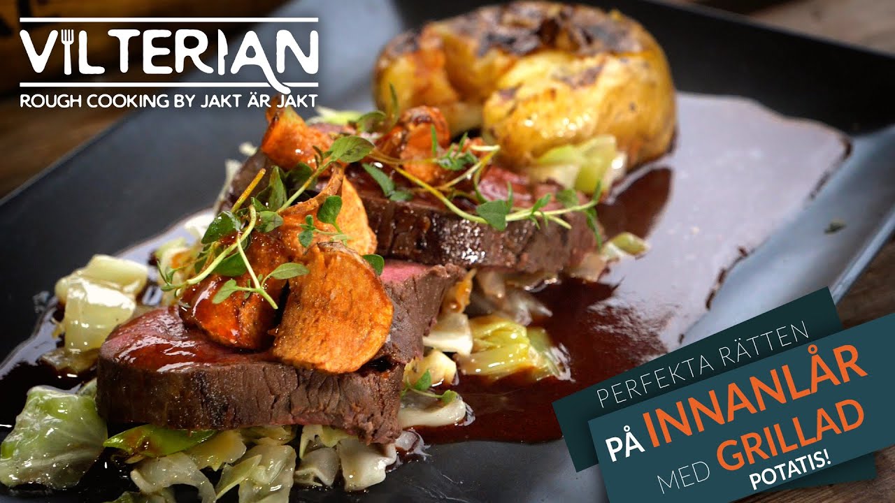 Grillat innanlår med potatis och rödvinsås!
