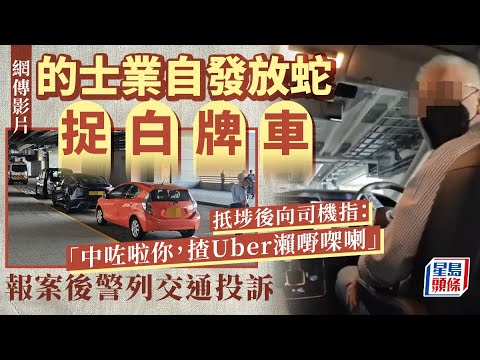 網傳多段放蛇捉白牌車短片 有司機「中伏」一臉茫然 警：暫列交通投訴｜星島頭條新聞｜白牌車｜Uber｜放蛇｜的士