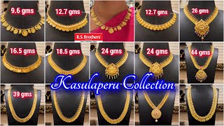 Kasu Necklaces & Harams From 9.6 Gms Lightweight Kasulaperu Designs Kasumala Collection