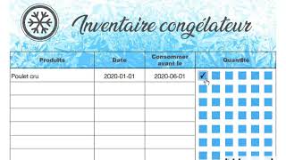 Planificateur Inventaire Congelateur Freezer Inventory Planner Youtube