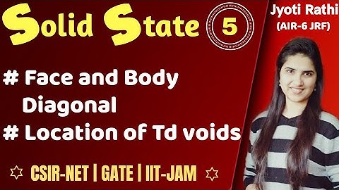 Location of tetrahedral voids in FCC|Face diagonal and body diagonal in unit cell|Solid state