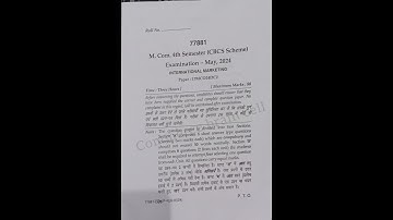 2024 |Mdu m.com(cbcs)4th sem International marketing question paper #viral #pyq #trending #ytshorts