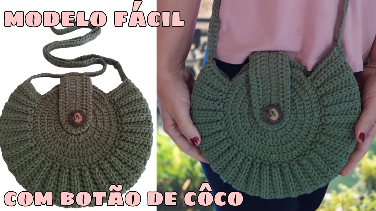 Bolsa Hanna em crochê barbante 6 super estilosa, vídeo aula