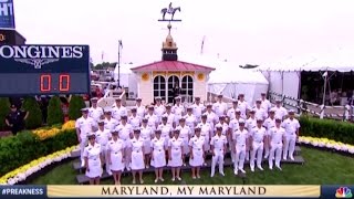 USNA Glee Club sings "Maryland, My Maryland" at the Preakness Stakes