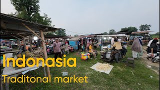 Inside a huge traditional market in Indonesia
