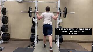 BB Split Squat from Pins