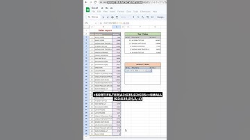 Top 5 sales📈📉 | combine Sort and filter function #shorts #shortvideo #excel #excelshorts #ytshorts