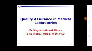 Quality Assurance in Medical laboratories