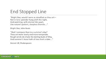 Enjambment/End Stopped Line