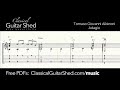 Albinoni adagio  free classical guitar sheet music