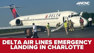 Delta flight makes emergency landing without nose gear in Charlotte