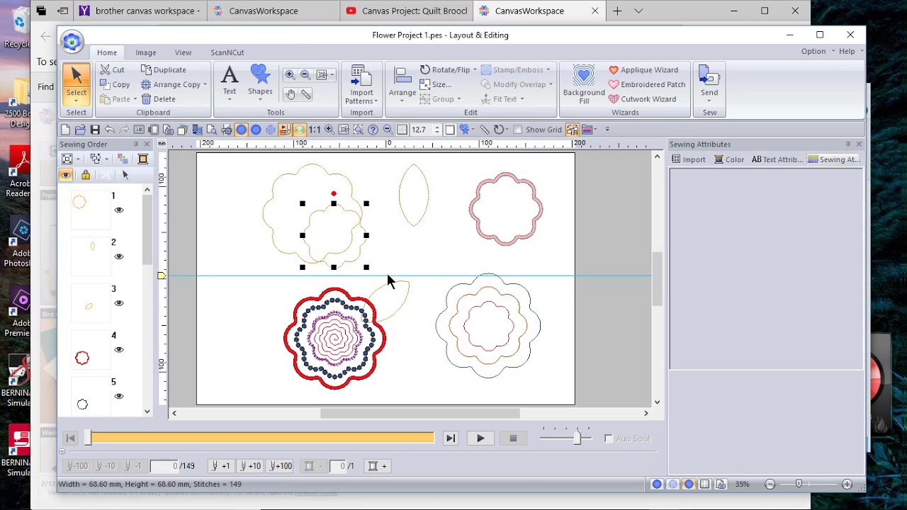 Inspiration using Brother Canvas Workspace and PE Design 11 YouTube