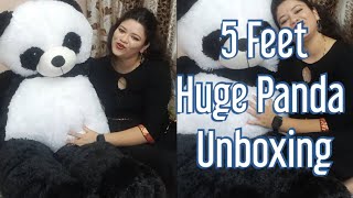 Amazon 5 Feet Panda Unboxing | Online Teddy Bear | Hug 'n' Feel Soft Toy | #amazon #Panda #unboxing screenshot 4