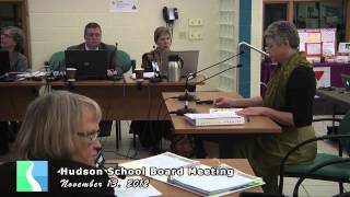 Hudson School Board November 13, 2012