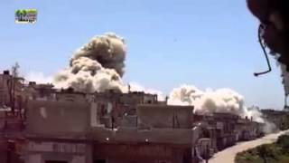 Homs- Teir Mala Dropping Barrel Bombs By Regime Helicopters 17 4 2016
