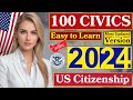 NEW! 100 Civics Test Questions and Answers for US Citizenship Interview 2024 | N-400 Naturalization