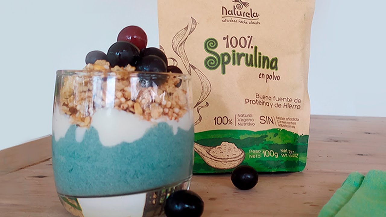 Receta parfait de yogurt girego con spirulina YouTube