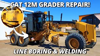 Line boring and REPAIR Cylinder on CAT 12M Grader | Sir Meccanica WS2